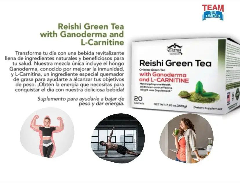 Reishi Green Tea with Ganoderma and L-Carnitine - 20 sachets Lias Beauty Products Reishi Green Tea with Ganoderma and L-Carnitine - 20 sachets Lias Beauty Products
