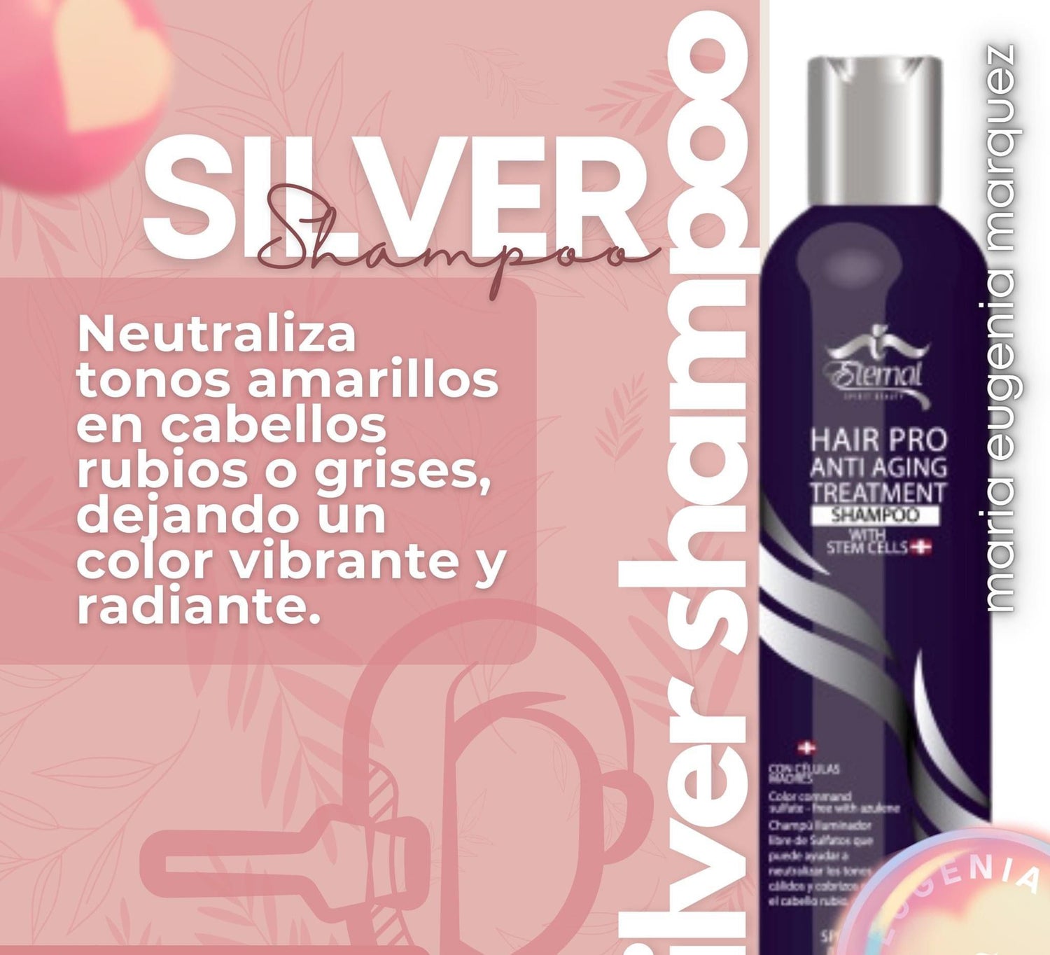 Champú antienvejecimiento con plata de Hair Pro