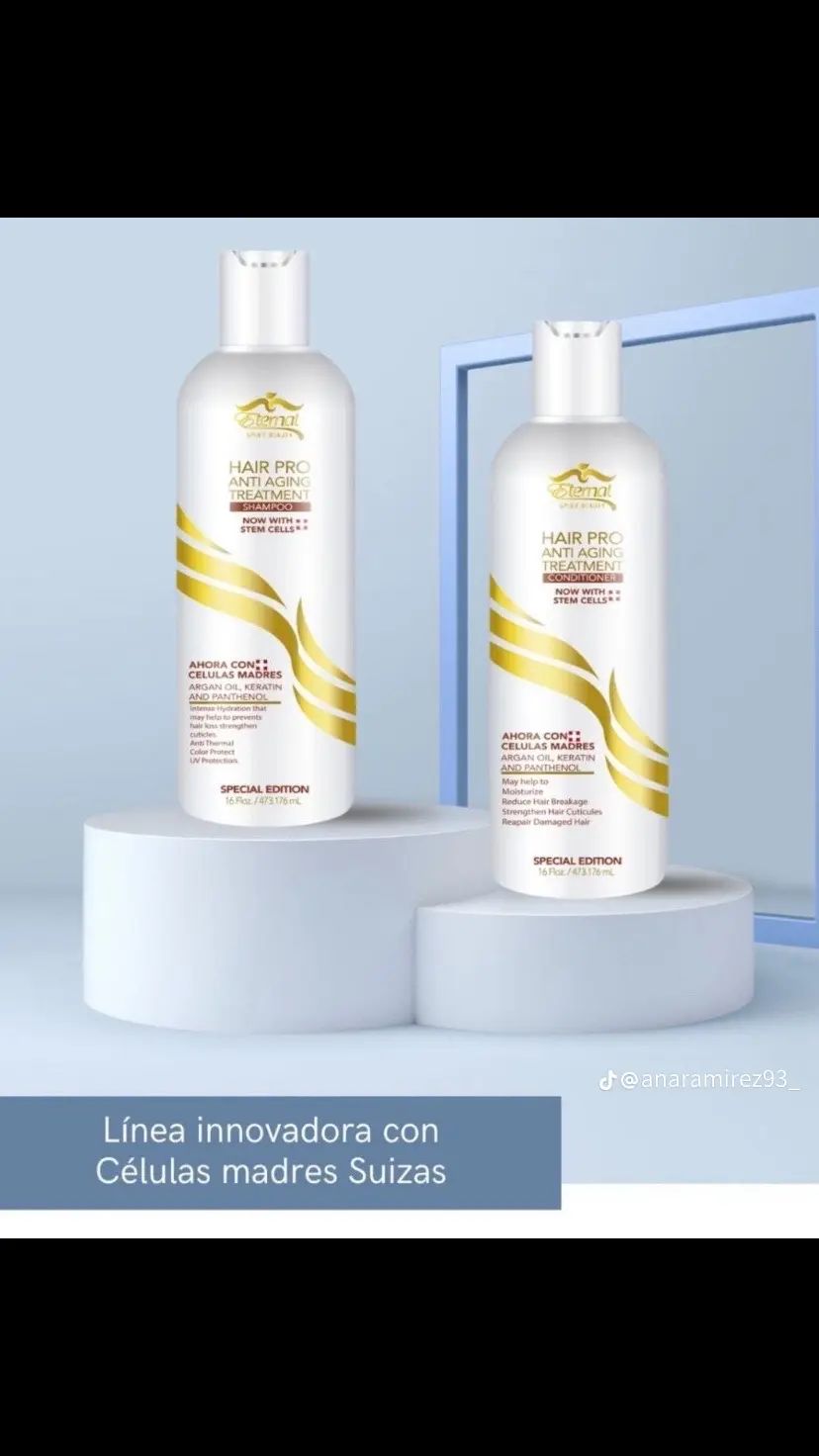 Tratamiento antienvejecimiento Hair Pro: champú y acondicionador con células madre suizas (16 oz por botella)