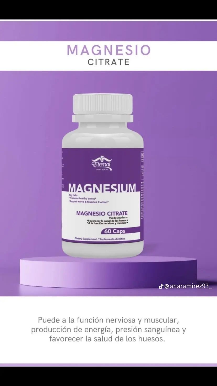 Magnesium Citrate - Essential Support for Nerve, Muscle, and Bone Health - 60 caps