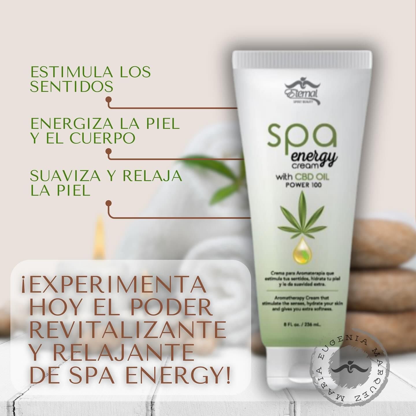 Spa Energy Cream with CBD Oil - Eternal Spirit Beauty -8 fl oz